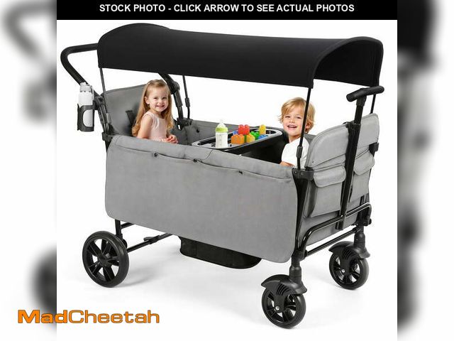 Lot 74-14352995 - Vomeast Wagon Stroller for Kids,Spacious 2-Seater Stroller Wagon with Adjustable Canopy,Pull &amp; P...