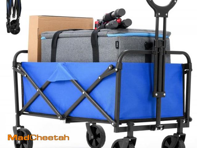 Lot 74-12138169 - ZOMEYLPO Collapsible Foldable Wagon,Wagons Carts Foldable with Wheels,Utility Grocery Folding Wagon ...