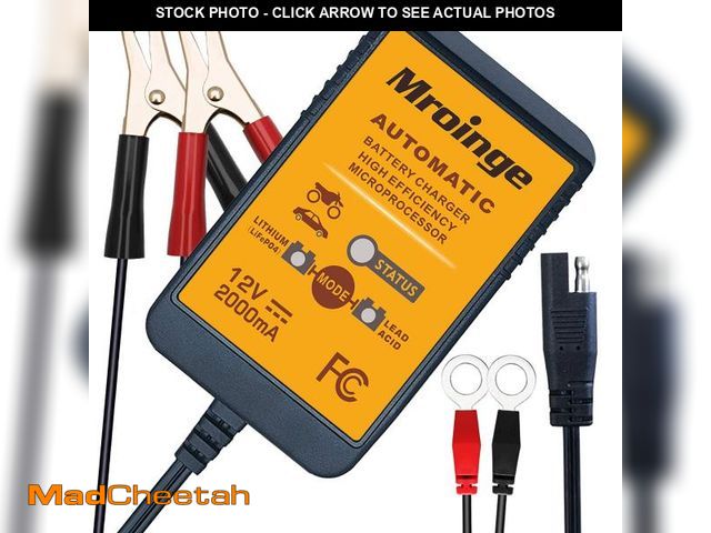 Lot 74-12310528 - Mroinge MBC022, 12V 2A Lead Acid &amp; Lithium(LiFePO4) Automatic Trickle Battery Charger Smart Batt...