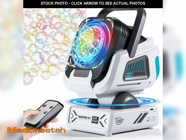 Lot 74-12968278 - 2025 Upgraded Bubble Machine with Remote Control, Automatic Rotation &amp; RGB Lights, 1800mAh Recha...