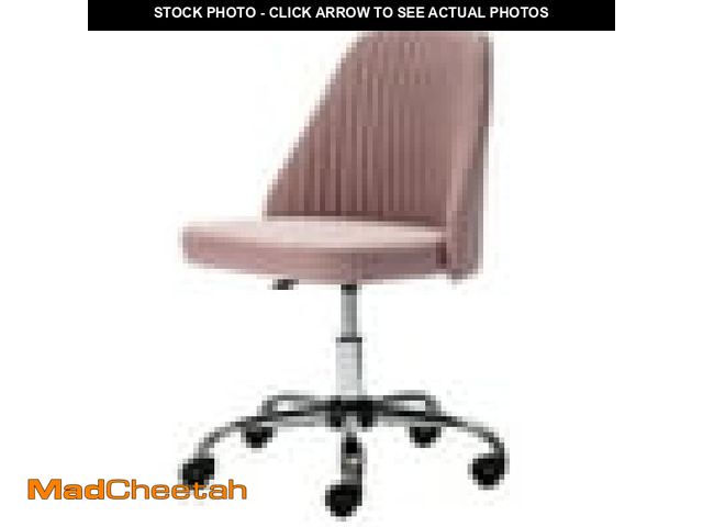 Lot 74-12480191 - edx Home Office Chair Mid Back Fabric Upholstered Chair Armless Desk Chair For Bedroom Vanity Room P...