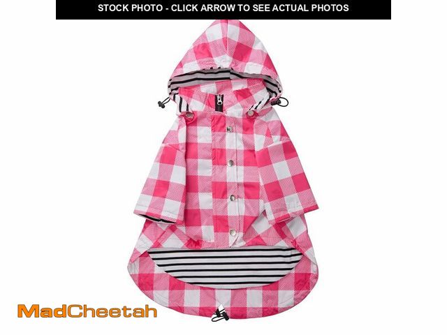 Lot 74-14266408 - Dog rain Coat Waterproof Raincoat Puppy Jacket with Legs Buttons Zipper Hood Drawstring Fit for York...