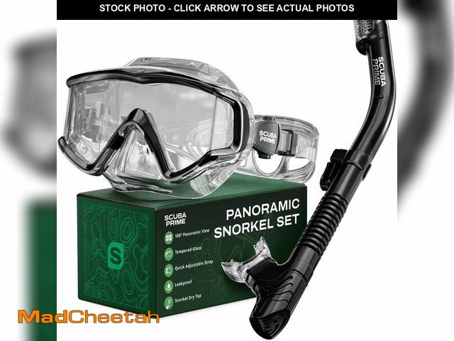 Lot 74-14384880 - Scuba Prime Pano 3 180ÃÂ° Panoramic Dive Mask, Three-Window Tempered Glass Scuba Mask with Dry Top ...