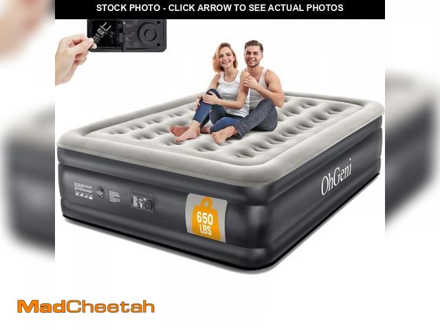Lot 74-12119031 - OhGeni Queen Air Mattress with Built in Pump, Inflatable Blow Up Mattress 18 Raised Comfort,Upgraded...