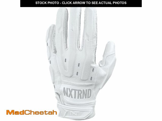 Lot 74-12440306 - Nxtrnd G3 Pro Padded Football Gloves, Sticky Padded Receiver &amp; Lineman Gloves (White, Large) - U...