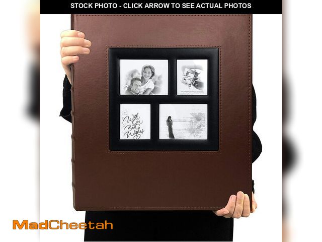 Lot 74-14384528 - RECUTMS Self Adhesive Photo Album Leather Large Scrapbook 60 Pages (Brown) - UNUSED