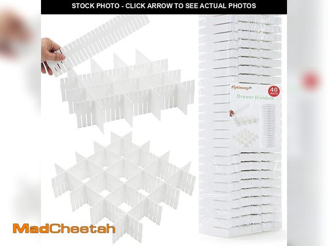 Lot 74-13960447 - Flytianmy 40Pcs Drawer Dividers, Adjustable Drawer Organizer for Socks, Underwear, Makeup, Can Help ...
