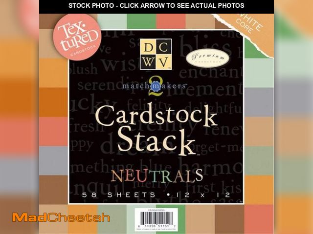 Lot 74-12434917 - DCWV Cardstock Stack, Match Makers Neutrals, 58 Sheets, 12 x 12 inches, Black - UNUSED