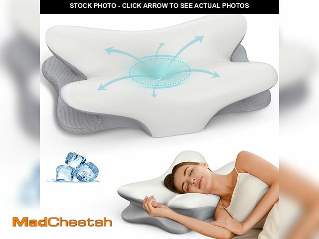 Lot 74-12699320 - Cervical Neck Pillow for Pain Relief - Ergonomic Side Sleeper Pillow for Neck Support, Cooling Memor...
