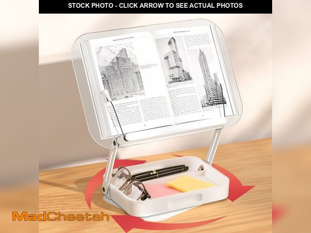Lot 74-12698333 - ASIEIT Book Stand for Reading, Adjustable Book Holder with 360ÃÂ° Rotating Bases &amp; Elastic Page...