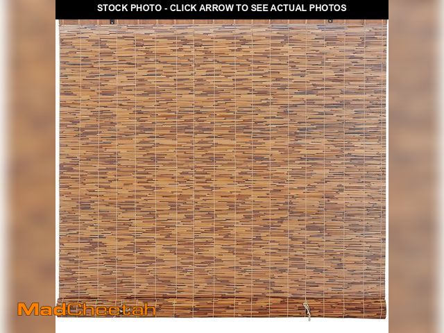 Lot 74-14279141 - (MISSING HARDWARE) Forever Bamboo Light-Filtering Cord-Free Bamboo Reed Roll-Up Blind Shades for Win...