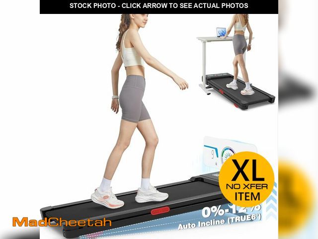 Lot 74-12658733 - Walking Pad Treadmill with 12% 9-Level Auto Incline, 450 lbs Capacity RGB LED Screen, Bluetooth Spea...