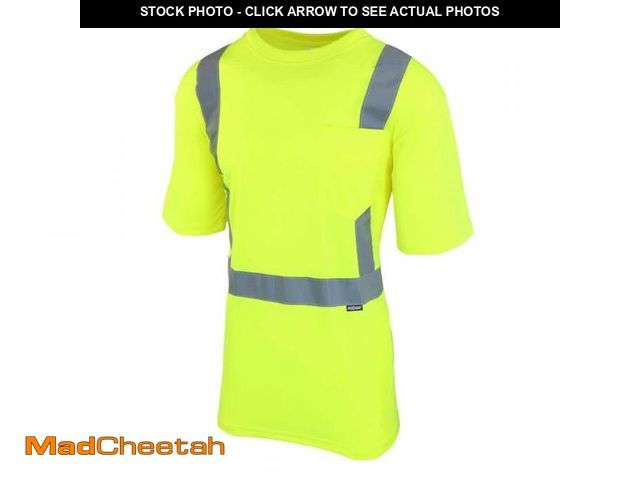 Lot 74-7454884 - (SET OF 5) MAXIMUM SAFETY Men's Medium High Visibility Yellow ANSI Class 2 Polyester Short-Sleeve Sa...