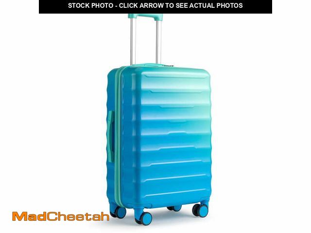 Lot 74-14087982 - Zimtown 24" Luggage with Hardside Spinner Wheels, Checked-Medium TSA Look Suitcase, Blue Green Gradi...