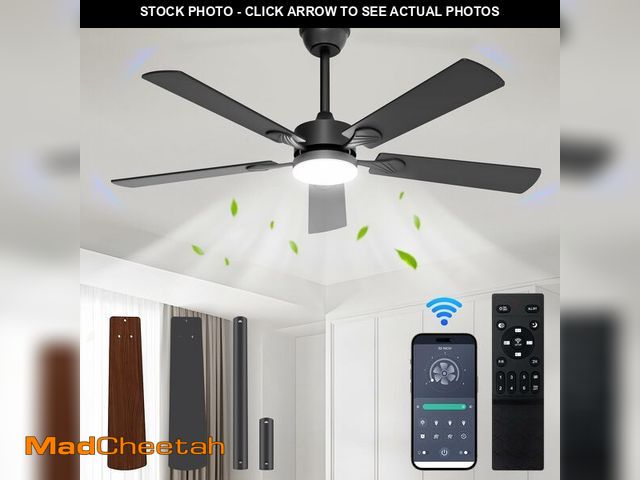 Lot 74-12455164 - JOFIOS Ceiling Fans with Lights,52 inch Ceiling Fan with Light and Remote,Reversible,3CCT,6 speeds,D...