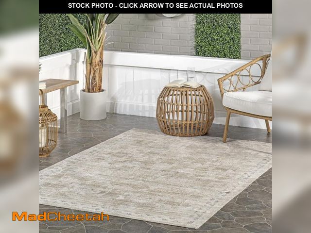 Lot 74-12156669 - nuLOOM Aine Geometric 4x6 Machine Washable Indoor/Outdoor Area Rug for Living Room Patio Deck Front ...