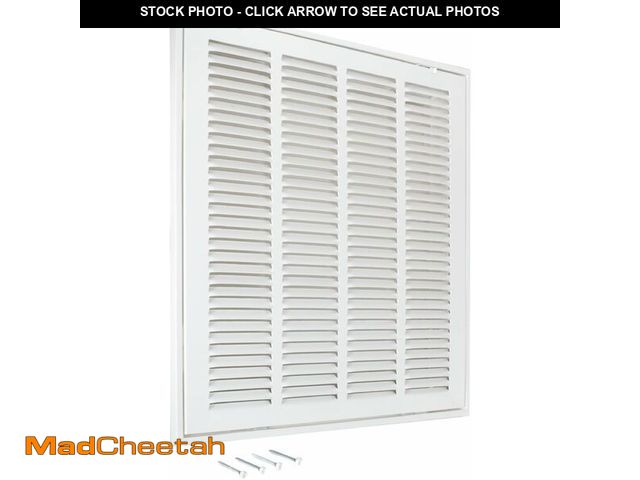 Lot 74-12760102 - EZ-FLO 16 x 16 Inch (Duct Opening) Return Air Vent Cover for Wall or Ceiling, Solid Steel Return Air...