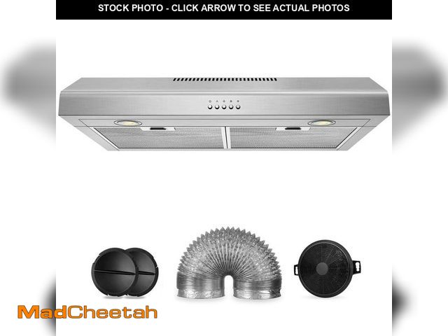 Lot 74-12557711 - Velivi 30 in. 450 CMF Convertible Ductless Under Cabinet Range Hood w/ 3-Speed Mechanical Control 2-...