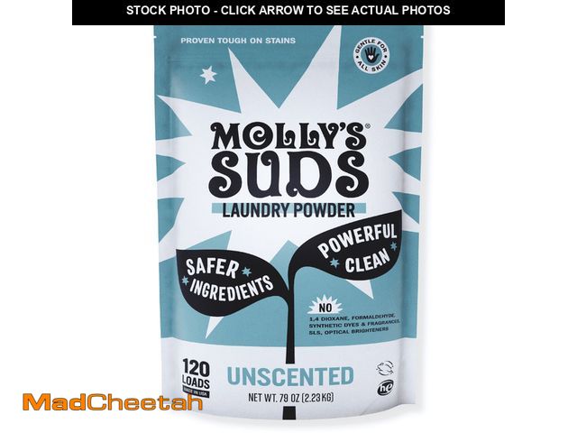 Lot 74-13059624 - Molly's Suds Laundry Powder 120 Loads -  Unscented - UNUSED