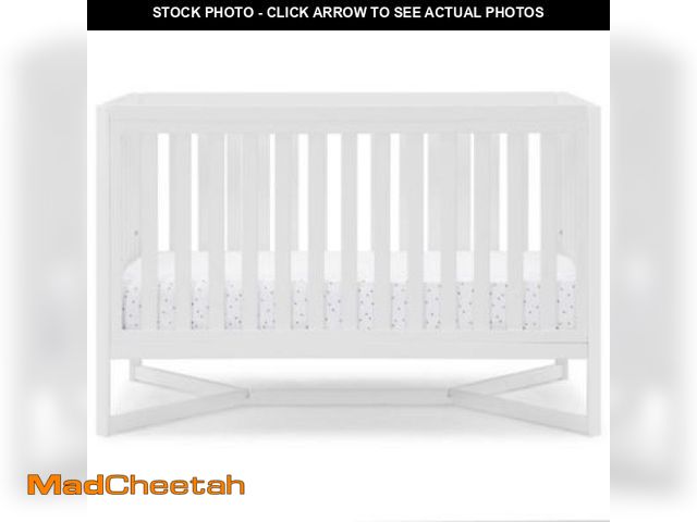 Lot 74-12163745 - Delta Children Tribeca 4-in-1 Baby Convertible Crib - Bianca White - UNUSED