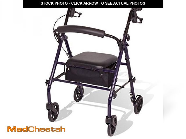 Lot 74-12096004 - Carex Steel Rollator Walker with Seat and Wheels, Rolling Walker for Seniors, Supports 350lbs, For 5...