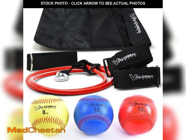 Lot 74-12707005 - Valorem Sports Weighted Baseballs for Pitching &amp; Hitting - Bonus J-Bands &amp; Carry Bag - Set o...