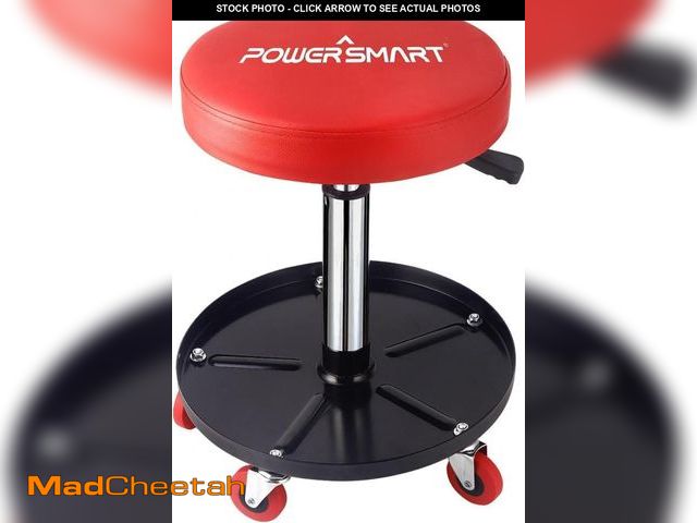 Lot 74-12399258 - PowerSmart Rolling Mechanics Seat, 300 LBS Capacity Heavy-Duty Pneumatic Adjustable Garage Stool wit...