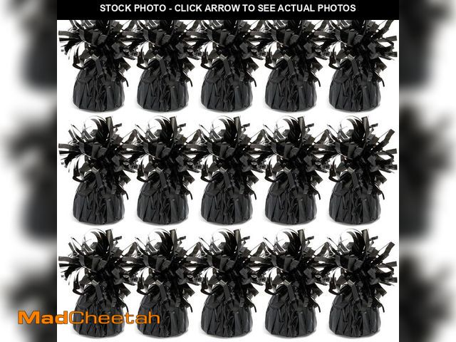 Lot 74-13567012 - BLUE PANDA Black Balloon Weights - Pack of 15, 6 Oz, 4.5 In - Helium Balloon Weight Bulk for Table C...