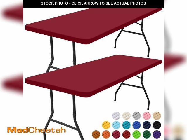 Lot 74-14213598 - Smiry 2 Pack Rectangle Picnic Table Cloth, Waterproof Elastic Fitted Tablecloths, Washable Polyester...