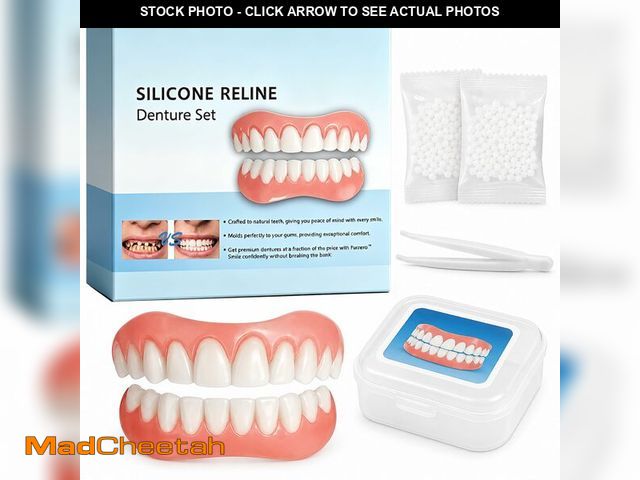 Lot 74-14266263 - Dentures for Men and Women, Moldable False Teeth with Upper and Lower Covers, Natural Shade Fake Tee...