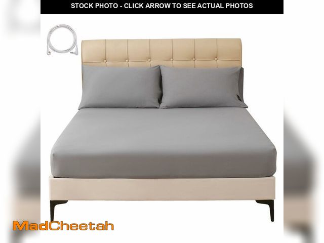 Lot 74-14297631 - Grounding Sheets King Silver Fiber and Cotton Conductive Fitted Bed Sheet with Deep Pocket for Beddi...
