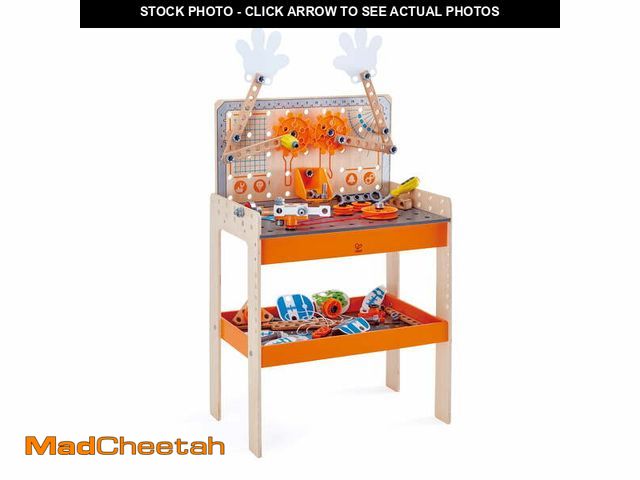 Lot 74-13778254 - Hape Deluxe Scientific Workbench Wooden Inventorâs Experiment Building Set, 79 Piece Workshop, Gif...