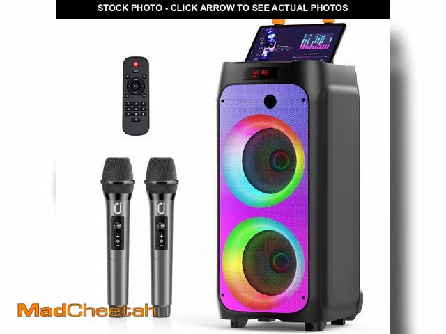 Lot 74-13508763 - JYX Large Party Speaker, Stereo Outdoor Speaker Bluetooth with Wheels &amp; Trolley Bar, T8 - UNUSED