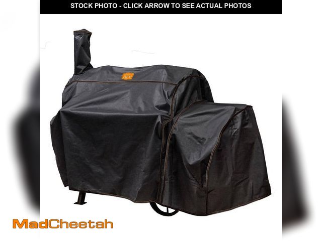 Lot 74-12731589 - OKLAHOMA JOE'S Custom-Fit Rip-Stop Highland Offset Charcoal Smoker and Grill Cover in Black - UNUSED