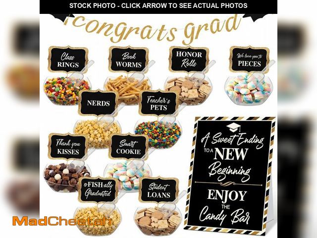 Lot 74-14211184 - Meanplan 34 Pcs 2026 Graduation Candy Bar Party Decoration Graduation Candy Bar Party Supplies Buffe...