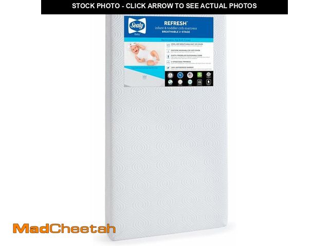 Lot 74-12762384 - SEALY BABY Refresh Breathable 2 Stage Waterproof Crib Mattress Plus Toddler Bed Fit, Removable Knit ...