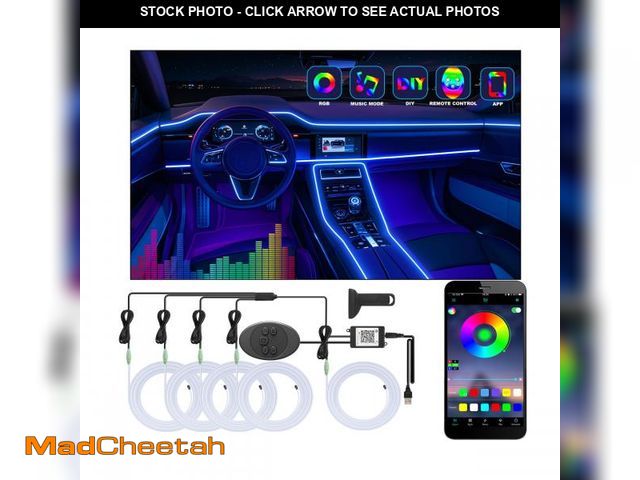 Lot 74-12302670 - 5 in 1 Car Led Strip Lights with App Control, RGB Colors Interior Car Lights, Ambient Led Lighting K...