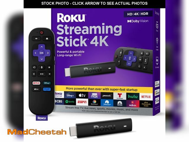 Lot 74-14064159 - Roku Streaming Stick 4K - HDR &amp; Dolby Vision Roku Streaming Device for TV with Voice Remote &amp...