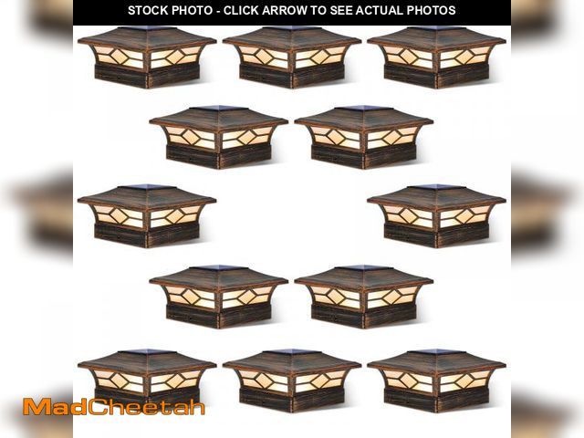 Lot 74-12442490 - Solar Post Cap Lights Outdoor 12pack, Waterproof Solar Powered Deck Fence Post Lights for 4x4 Wood/V...