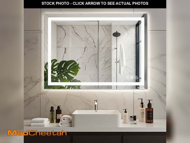 Lot 74-12779894 - EDX 24"X32" Anti-fog LED Bathroom Mirror with Dual Light Source and Three Lighting Modes, White - UN...