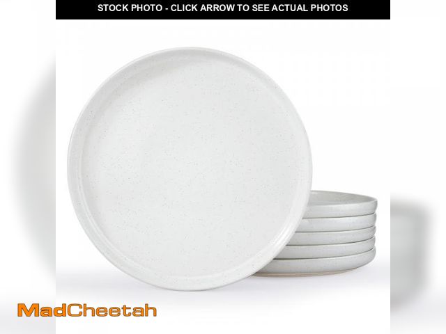 Lot 74-12435834 - famiware Milkyway Dinner Plates, 10.24 inch Dessert Plates for 6, Stoneware Dish Set for Kitchen, Sp...