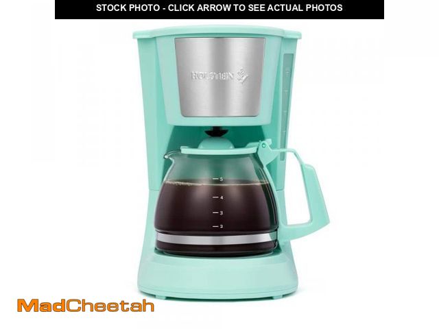 Lot 74-12424717 - *SEE DETAILS* HOLSTEIN HOUSEWARES Everyday 5-Cup Mint Coffee Maker *SEE DETAILS*  - USED
