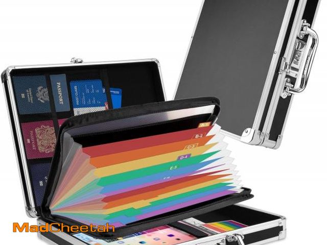 Lot 74-12330402 - Pechor Clipboard with Storage Combination Lock Briefcase with Accordion File Folder Heavy Duty Metal...