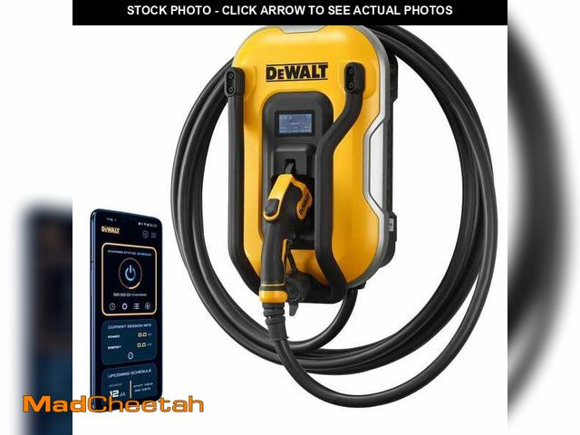 Lot 74-12581556 - DEWALT Level-2 Wall Mounted Electric Vehicle EV Charger up to 48 Amps, 240-Volt AC 11.5 Kw, 25 Ft. C...