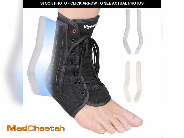 Lot 74-12718555 - Vigorwise Ankle Brace for Sprained Ankle, Lace up Ankle Brace with 1Pair Metal and Plastic Support B...
