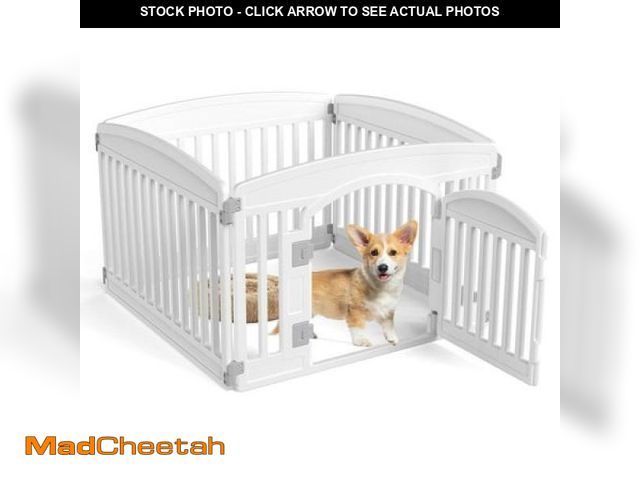 Lot 74-12419792 - CONCETTA Plastic Dog Playpen 24 Inch  4-Panel Pet Fence for Small Dog  White - UNUSED