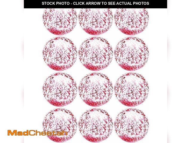 Lot 74-14143214 - 12 Pack Inflatable Beach Balls Bulk 16" Pink Glitters Pool Toys Balls for Pool, Beach, Summer Pool P...