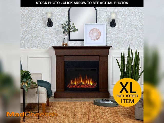 Lot 74-12642064 - Real Flame Crawford 47 in. Slim-Line Electric Fireplace in Chestnut Oak - UNUSED