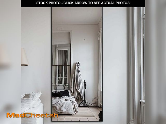 Lot 74-13054883 - Antok 58"x 18" Rectangle Full Length Mirror Standing Floor Mirror Stand Up Mirror, Black Frame - UNU...