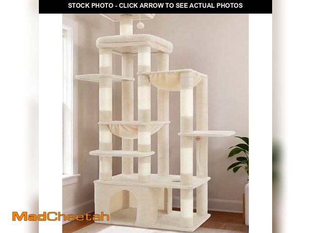 Lot 74-14283442 - Heybly Cat Tree, 71-Inch Tall Cat Tower for Large Maine Coon Cats with Extra-Large Baseboard, Cat Co...
